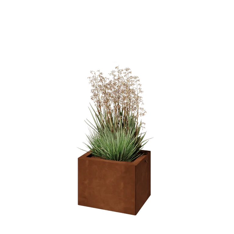 Cortenstaal plantenbak - Rechthoek - 40 x 30 x 30 cm - Met bodemplaat