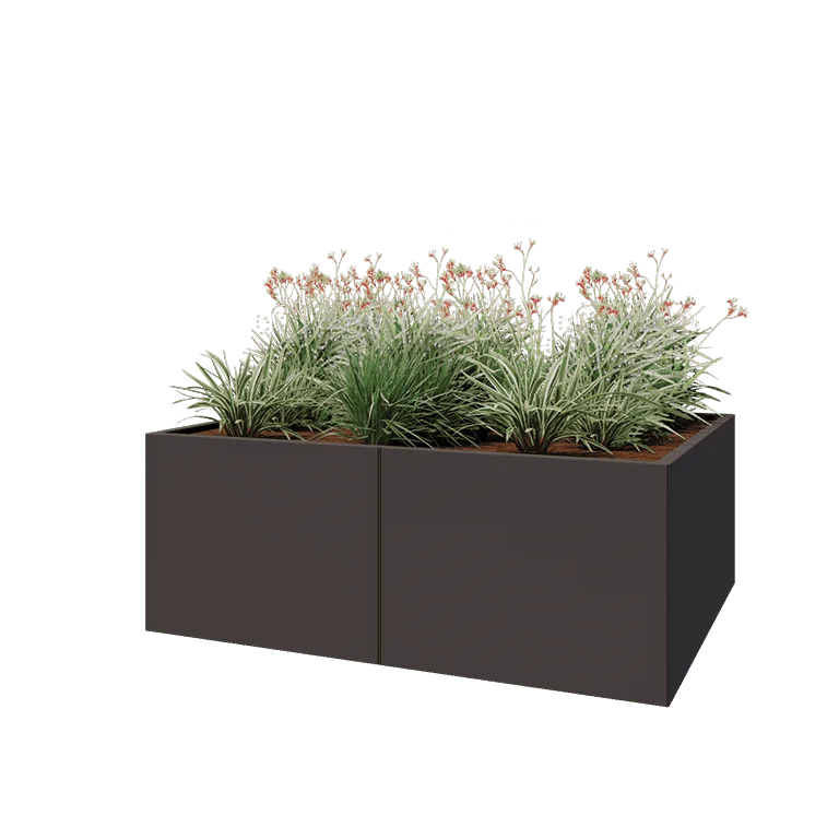 Stalen plantenbak XXL - Rechthoek - 160 x 120 x 60 cm - RAL7016 mat (antraciet grijs) - Zonder bodemplaat