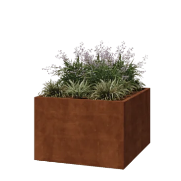 Cortenstaal plantenbak - Vierkant - 120 x 120 x 80 cm - Gelast - Zonder bodemplaat