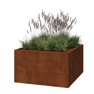 Cortenstaal plantenbak - Vierkant - 140 x 140 x 80 cm - Gelast - Zonder bodemplaat