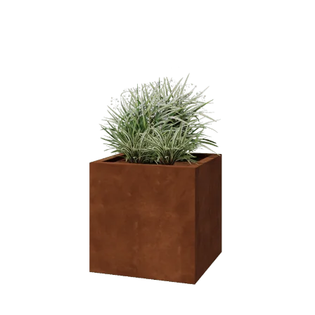 Cortenstaal plantenbak - Vierkant - 60 x 60 x 60 cm - Gelast - Met bodemplaat