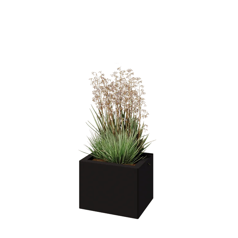 Stalen plantenbak - Rechthoek - 40 x 30 x 30 cm - RAL9005 mat (zwart) - Zonder bodemplaat