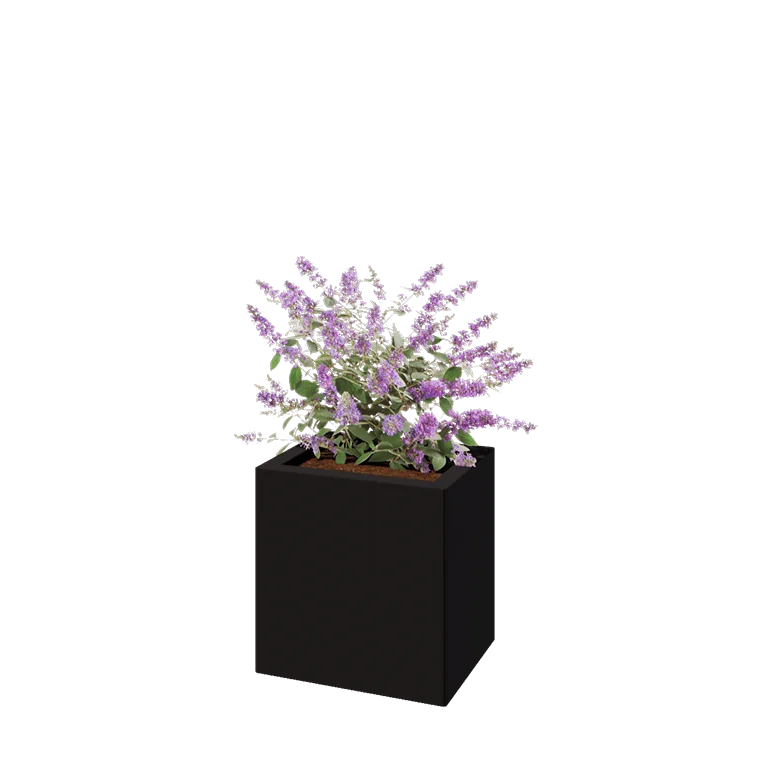 Stalen plantenbak - Rechthoek - 40 x 30 x 40 cm - RAL9005 mat (zwart) - Met bodemplaat