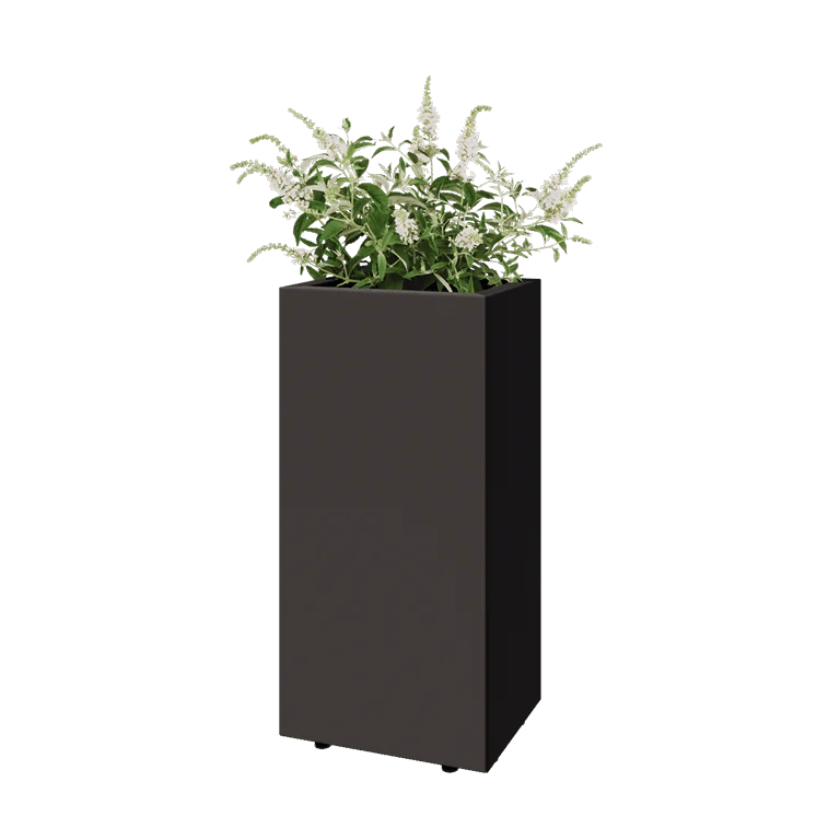 Stalen plantenbak - Rechthoek - 40 x 30 x 80 cm - Andere RAL kleur - Met bodemplaat - Met poten