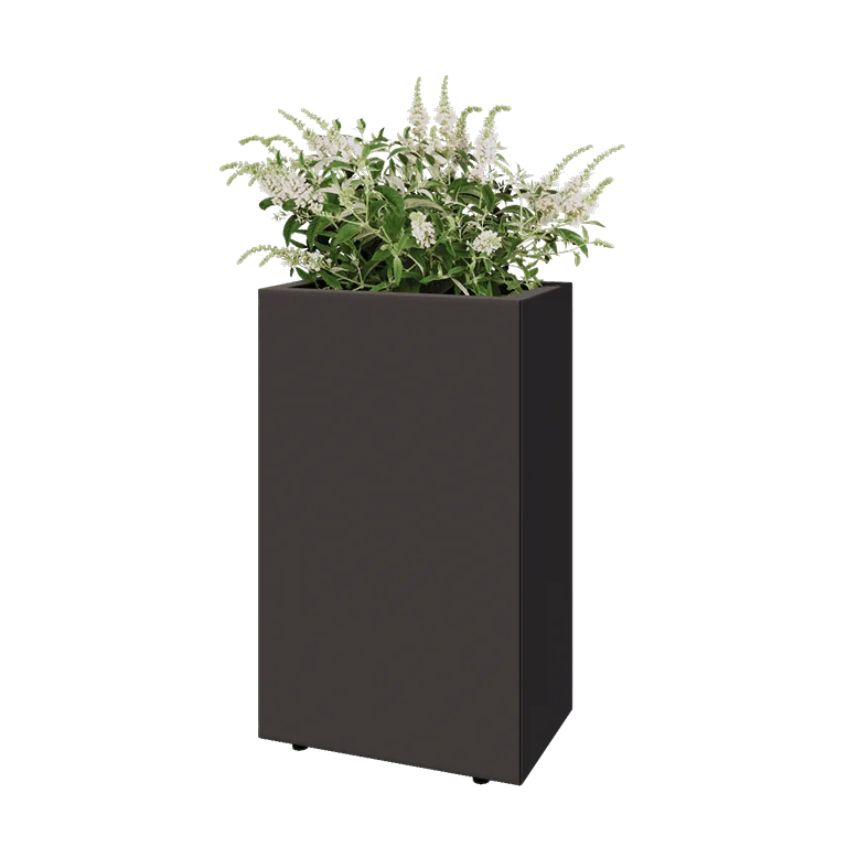 Stalen plantenbak - Rechthoek - 50 x 30 x 80 cm - Andere RAL kleur - Met bodemplaat - Met poten