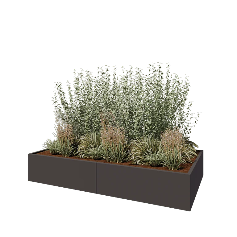 Stalen plantenbak XXL - Rechthoek - 240 x 120 x 40 cm - RAL7016 mat (antraciet grijs) - Zonder bodemplaat