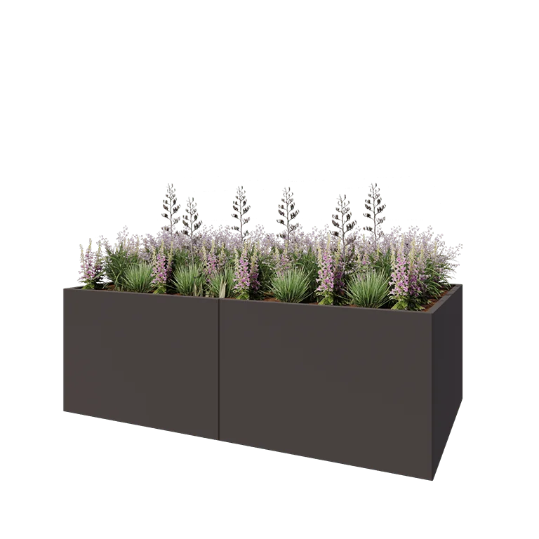 Stalen plantenbak XXL - Rechthoek - 240 x 120 x 80 cm - RAL7016 mat (antraciet grijs) - Zonder bodemplaat