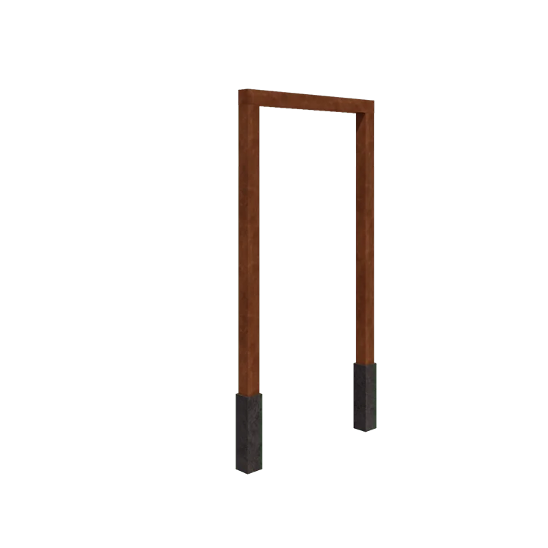 Cortenstaal pergola - Recht - 150 x 230 cm - Met betonpoer