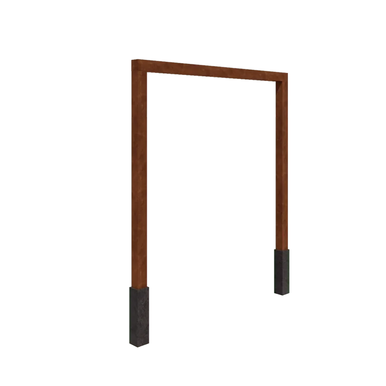 Cortenstaal pergola - Recht - 250 x 230 cm - Met betonpoer