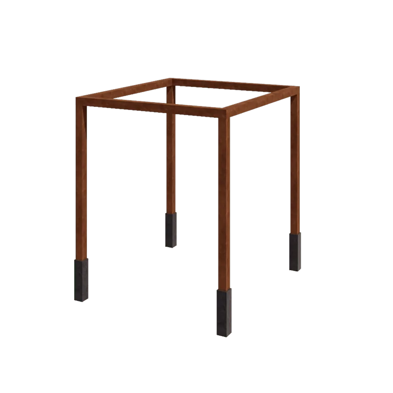 Cortenstaal pergola - Vierkant - 274 x 250 x 230 cm - Met betonpoer