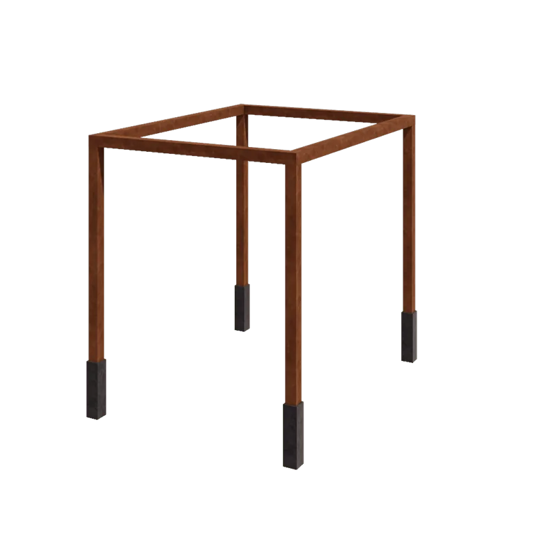 Cortenstaal pergola - Rechthoek - 324 x 250 x 230 cm - Met betonpoer