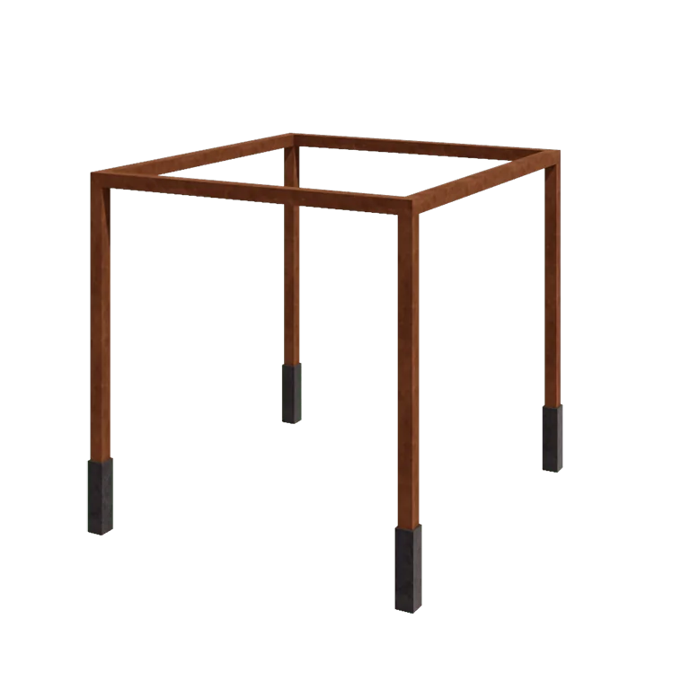 Cortenstaal pergola - Vierkant - 324 x 300 x 230 cm - Met betonpoer
