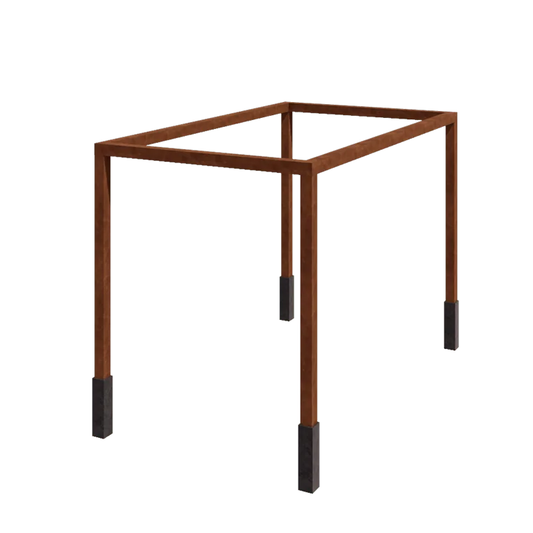 Cortenstaal pergola - Rechthoek - 424 x 250 x 230 cm - Met betonpoer