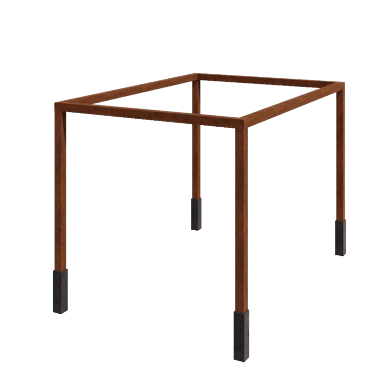 Cortenstaal pergola - Rechthoek - 424 x 300 x 230 cm - Met betonpoer