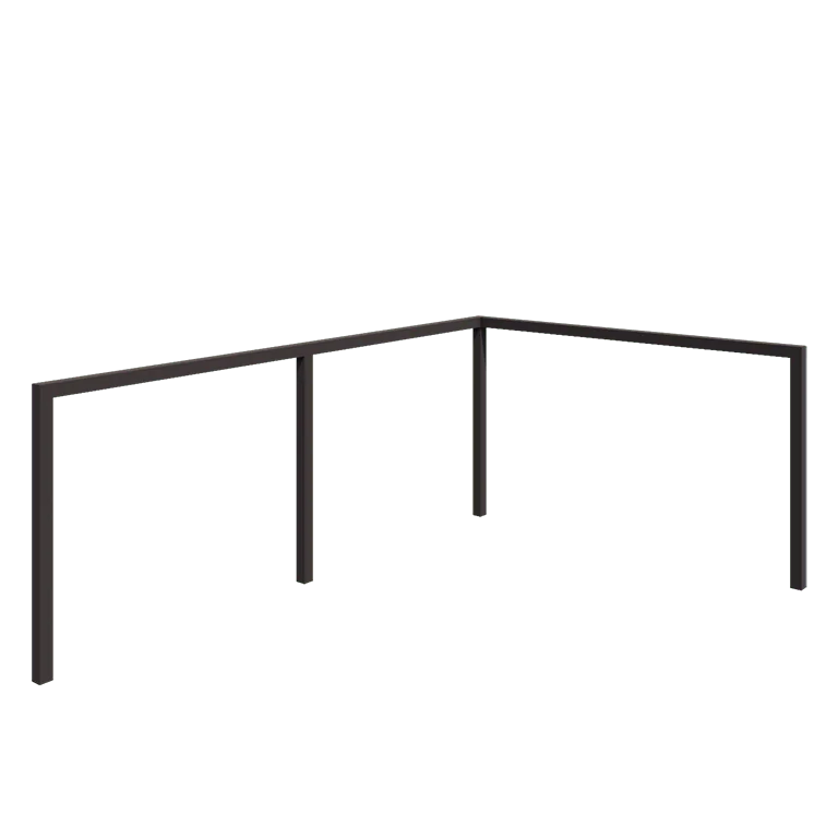 Stalen pergola - Hoek - 600 x 412 x 230 cm - RAL7016 mat (antraciet grijs) - Zonder betonpoer