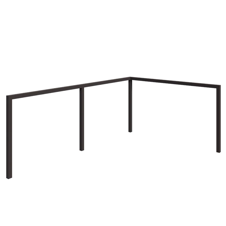 Stalen pergola - Hoek - 600 x 412 x 230 cm - Andere RAL kleur - Zonder betonpoer
