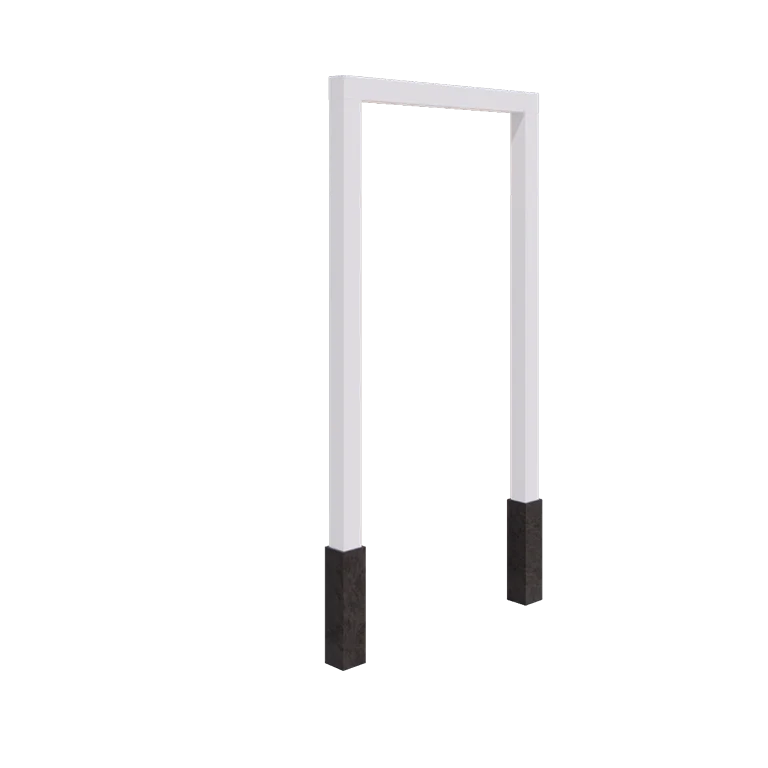 Stalen pergola - Recht - 150 x 230 cm - RAL9010 mat (wit) - Met betonpoer