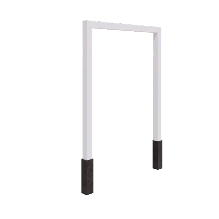 Stalen pergola - Recht - 200 x 230 cm - RAL9010 mat (wit) - Met betonpoer