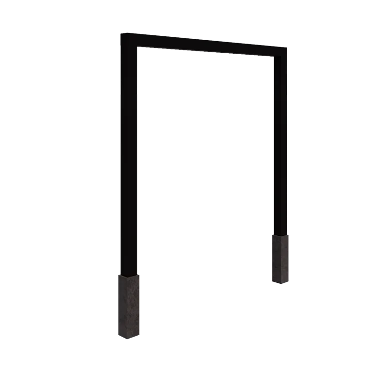 Stalen pergola - Recht - 250 x 230 cm - RAL9005 mat (zwart) - Met betonpoer