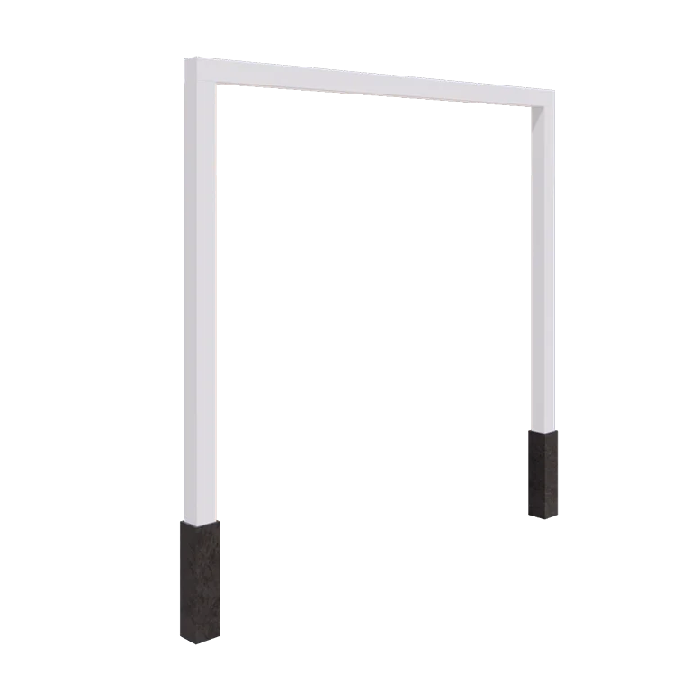 Stalen pergola - Recht - 300 x 230 cm - RAL9010 mat (wit) - Met betonpoer