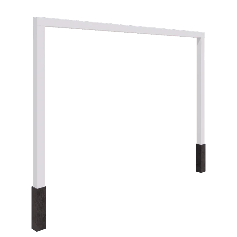 Stalen pergola - Recht - 400 x 230 cm - RAL9010 mat (wit) - Met betonpoer