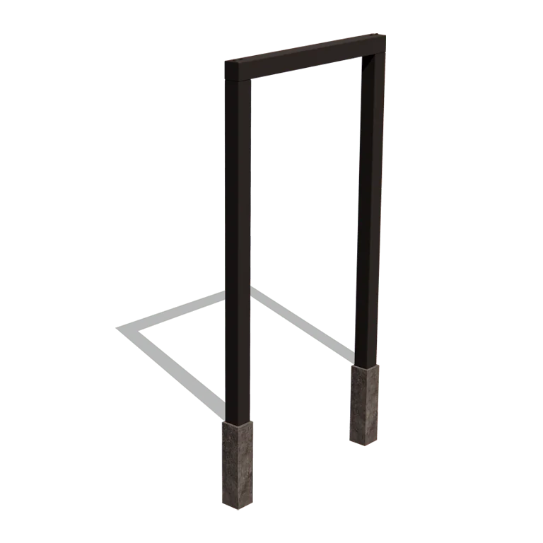 Stalen pergola - Recht - 150 x 230 cm - RAL9005 mat (zwart) - Zonder betonpoer