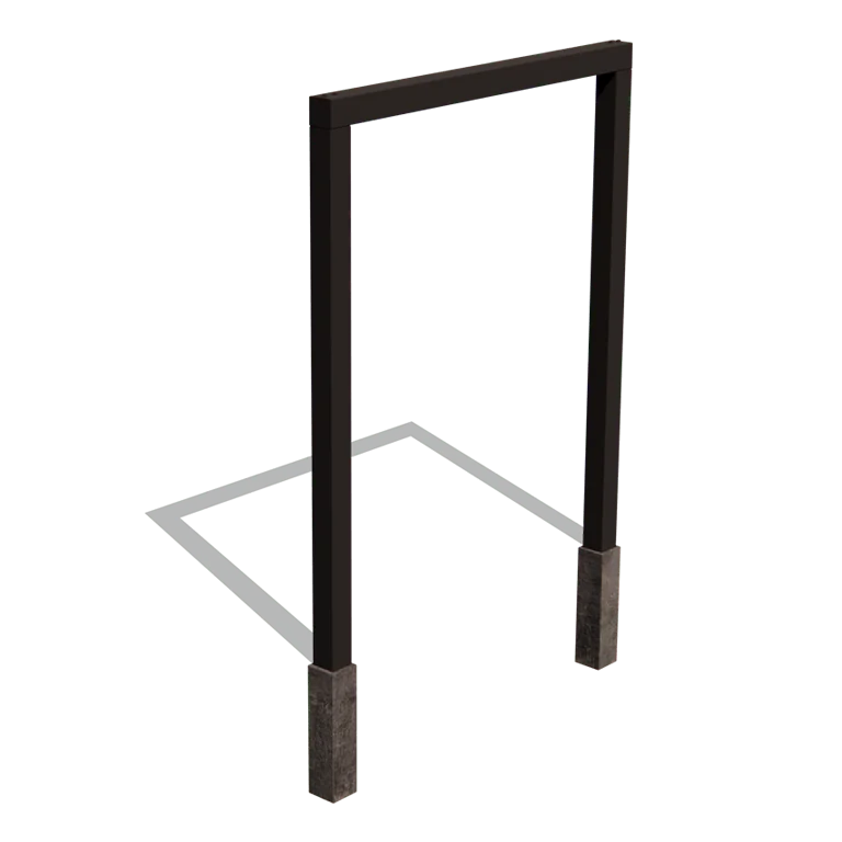 Stalen pergola - Recht - 200 x 230 cm - RAL9005 mat (zwart) - Met betonpoer