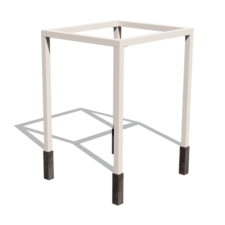 Stalen pergola - Vierkant - 224 x 200 x 230 cm - RAL9010 mat (wit) - Met betonpoer