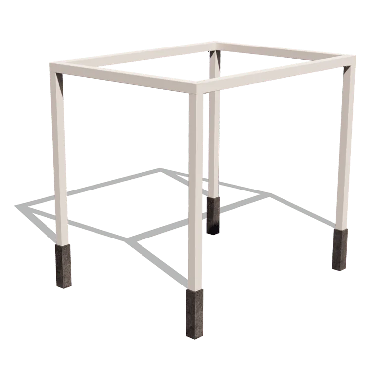 Stalen pergola - Rechthoek - 324 x 250 x 230 cm - RAL9010 mat (wit) - Met betonpoer