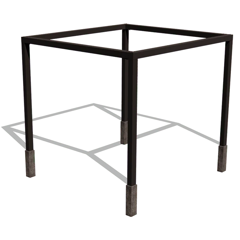 Stalen pergola - Vierkant - 324 x 300 x 230 cm - RAL9005 mat (zwart) - Zonder betonpoer
