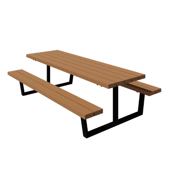 Stalen Picknicktafel - Georgia L - 240 x 163 x 75 cm - Met Douglas hout