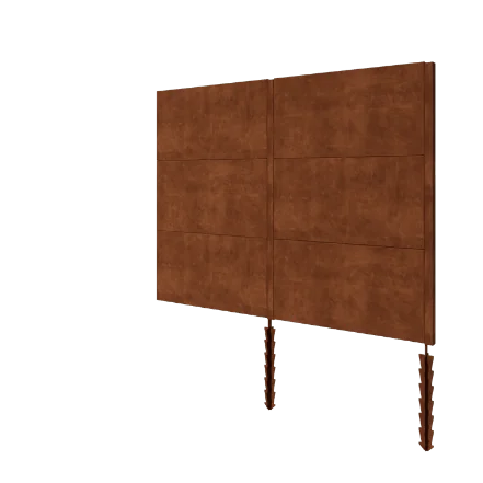 Cortenstaal schutting H3 - Complete set - 252 x 6 x 190 cm