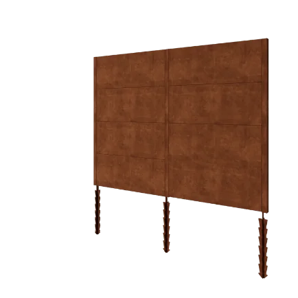 Cortenstaal schutting H4 - Complete set - 258 x 6 x 190 cm