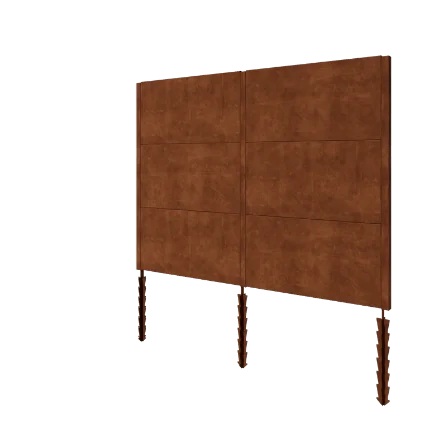 Cortenstaal schutting H3 - Complete set - 258 x 6 x 190 cm