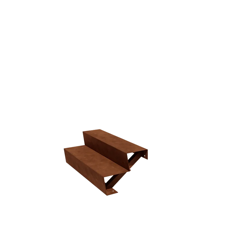 Cortenstaal tuintrap - 2-trede - 48 x 100 x 34 cm