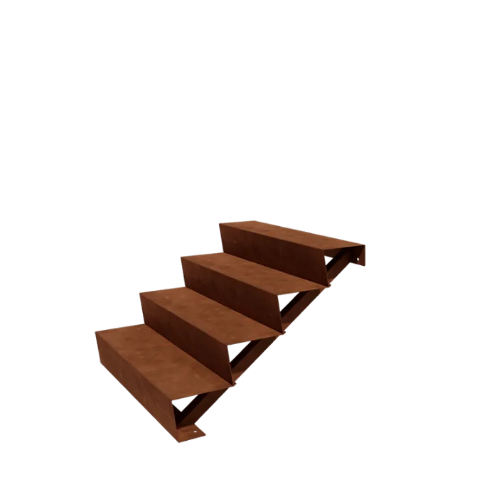 Cortenstaal tuintrap - 4-trede - 96 x 100 x 68 cm