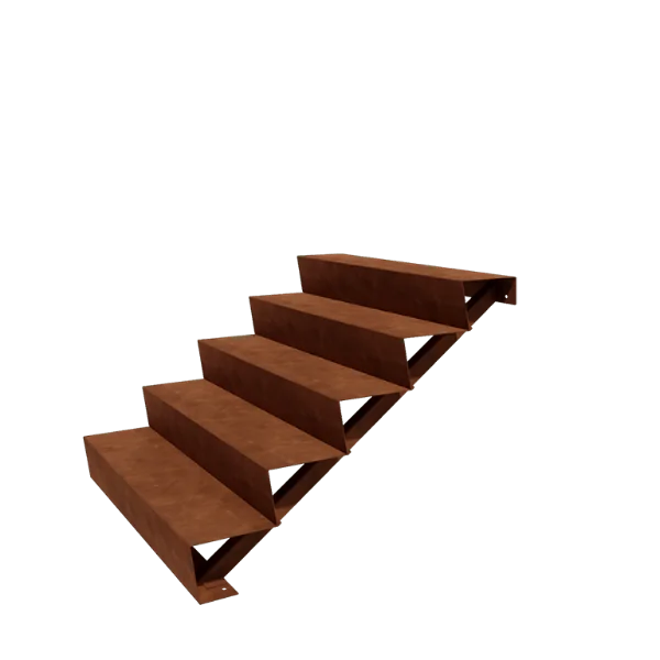 Cortenstaal tuintrap - 5-trede - 120 x 120 x 85 cm