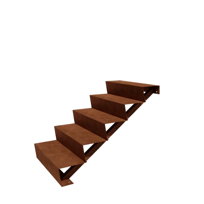Cortenstaal tuintrap - 5-trede - 120 x 80 x 85 cm