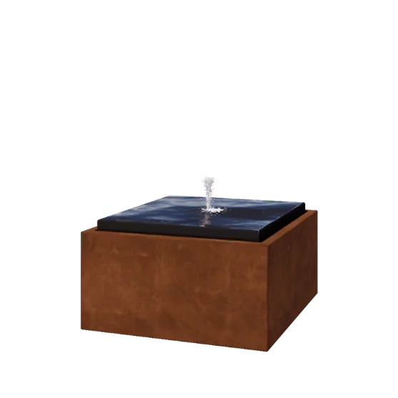 Cortenstaal watertafel - Orin - 80 x 80 x 40 cm - Zonder LED-verlichting