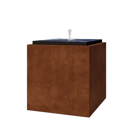 Cortenstaal watertafel - Orin - 80 x 80 x 80 cm - Zonder LED-verlichting