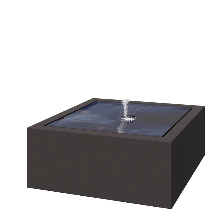 Aluminium watertafel - Lyra - 100 x 100 x 40 cm - Andere RAL kleur - Met LED-verlichting
