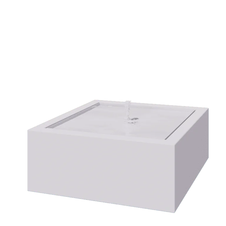 Aluminium watertafel - Lyra - 100 x 100 x 40 cm - RAL9010 mat (wit) - Met LED-verlichting