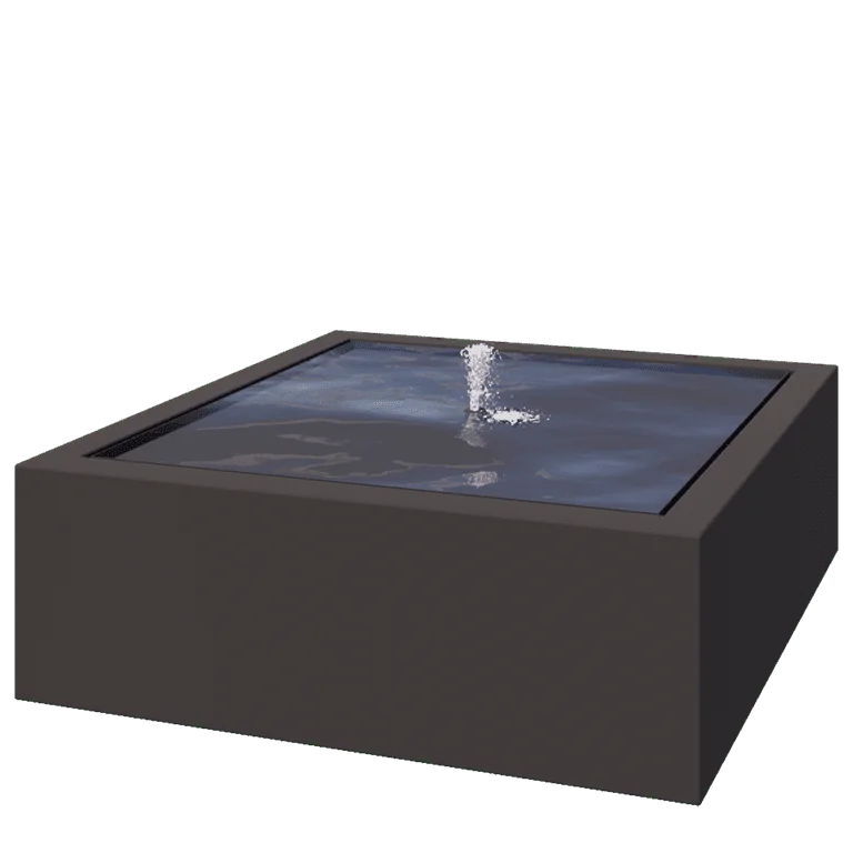 Aluminium watertafel - Lyra - 120 x 120 x 40 cm - Andere RAL kleur - Met LED-verlichting