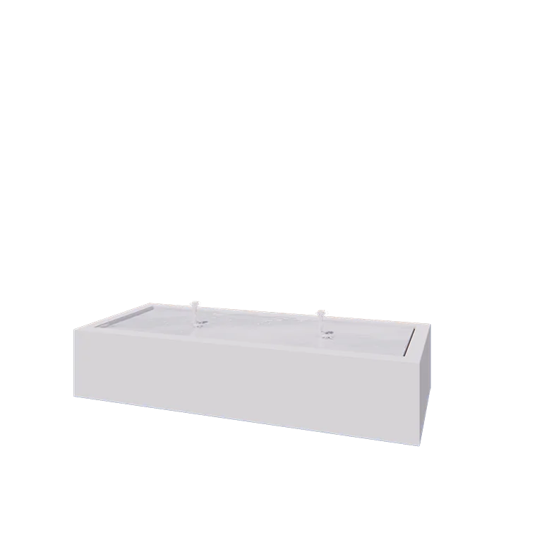 Aluminium watertafel - Lyra - 200 x 80 x 40 cm - RAL9010 mat (wit) - Met LED-verlichting