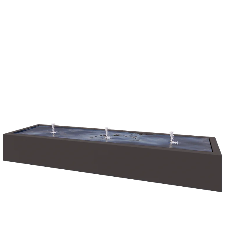 Aluminium watertafel - Lyra - 300 x 80 x 40 cm - RAL7016 mat (antraciet grijs) - Met LED-verlichting