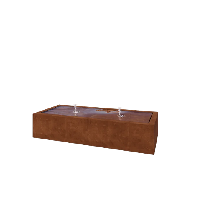 Cortenstaal watertafel - Lyra - 200 x 80 x 40 cm - Met LED-verlichting