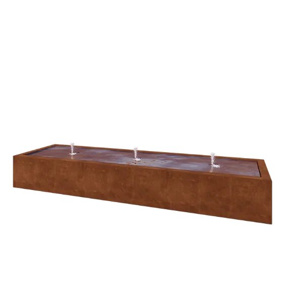 Cortenstaal watertafel - Lyra - 300 x 80 x 40 cm - Zonder LED-verlichting