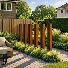 Cortenstaal tuinafscheidingspalen voor een stevige en strakke tuinafscheiding